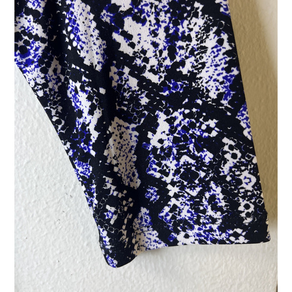 Calvin Klein Snakeskin purple black Stretch Midi Knit Sheath Dress 90's Large - Picture 3 of 10